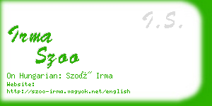 irma szoo business card